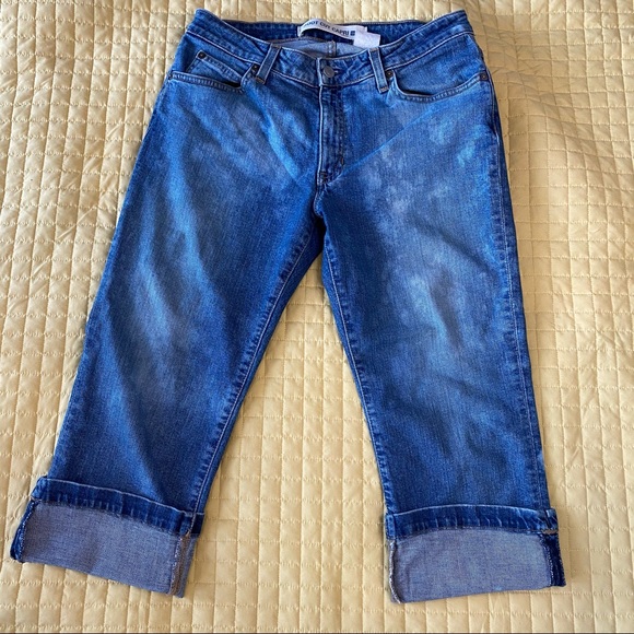 GAP Bleached Denim Boot Cut Capri 8 Regular - Picture 8 of 12